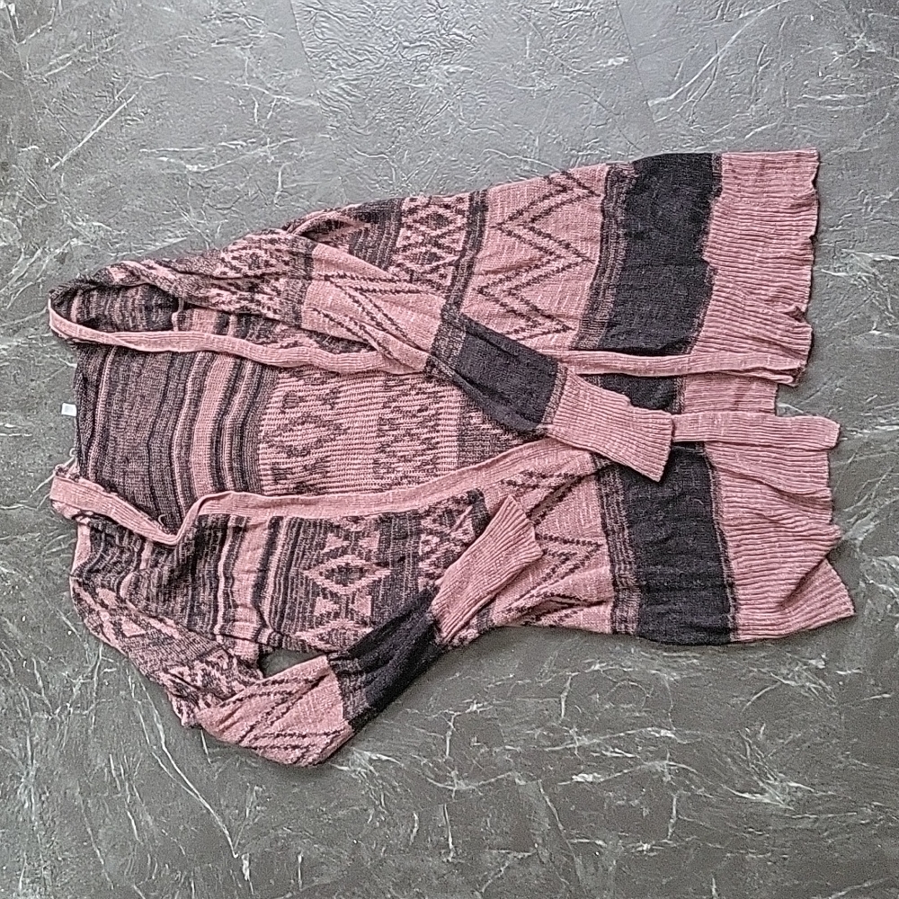 Aztec hooded cardigan